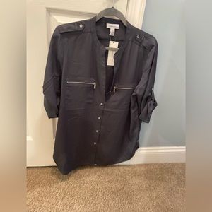 Calvin Klein Silver/Grey Blouse.